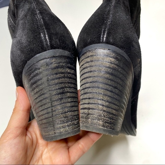 Paul Green Delgado Suede Leather Ankle Boots Black 10.5 - Picture 3 of 8